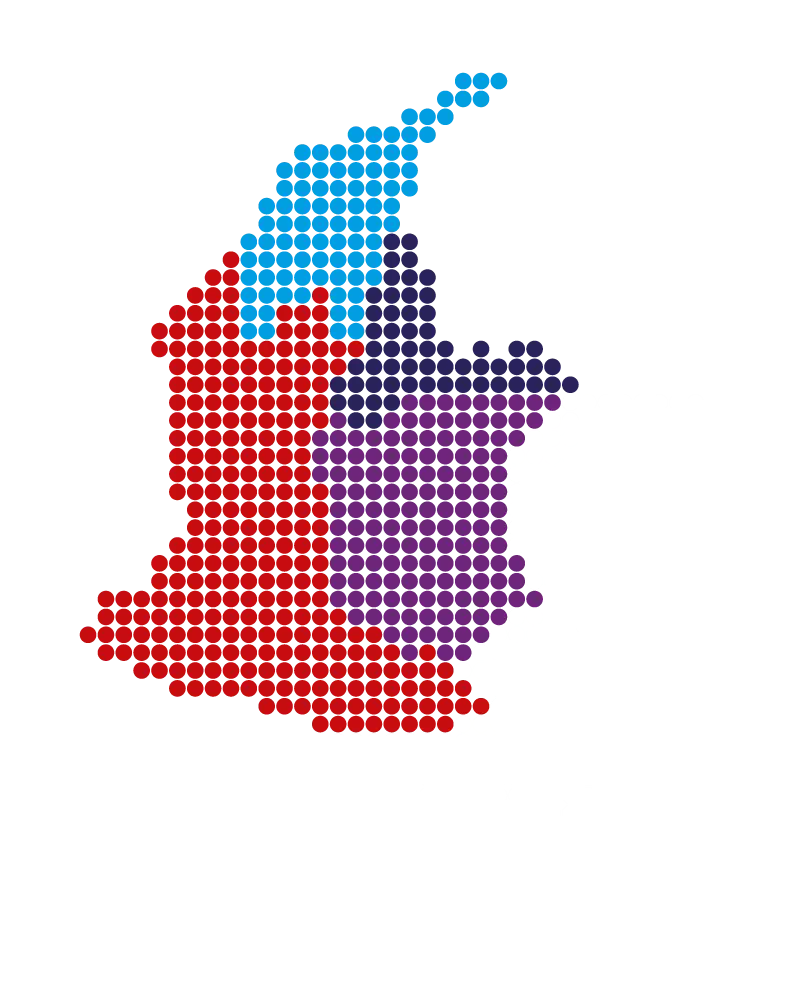 Mapa de cobertura de distribuidores KIM en Colombia